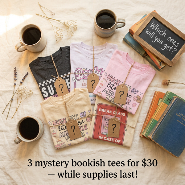 Mystery Book Lover T-Shirt Bundle — 3 Surprise Bookish Tees for $30