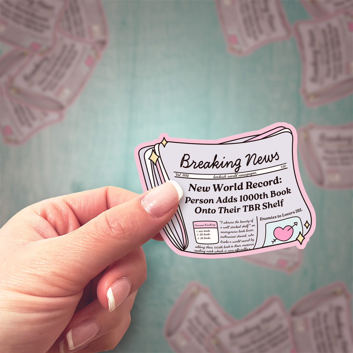 Book Lovers Newspaper Vinyl Sticker