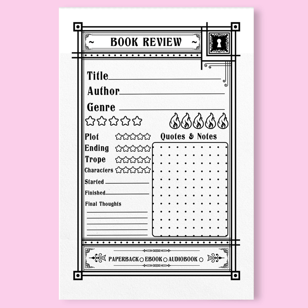 Book Review Notepad