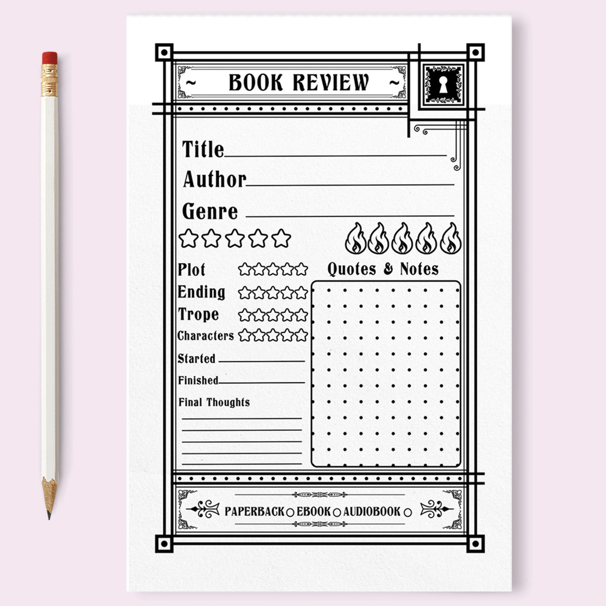 Book Review Notepad