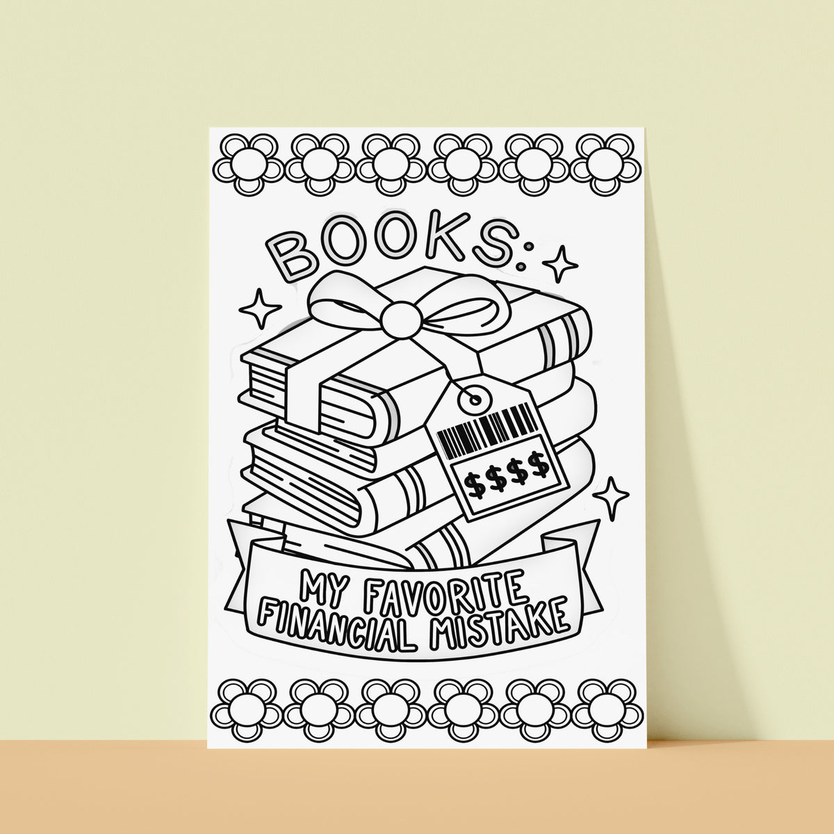 Bookish Coloring Poster Kit 11"x17" - Books Are My Favorite Financial Mistake