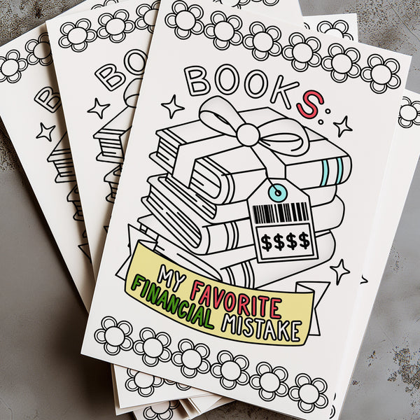 Bookish Coloring Poster Kit 11"x17" - Books Are My Favorite Financial Mistake