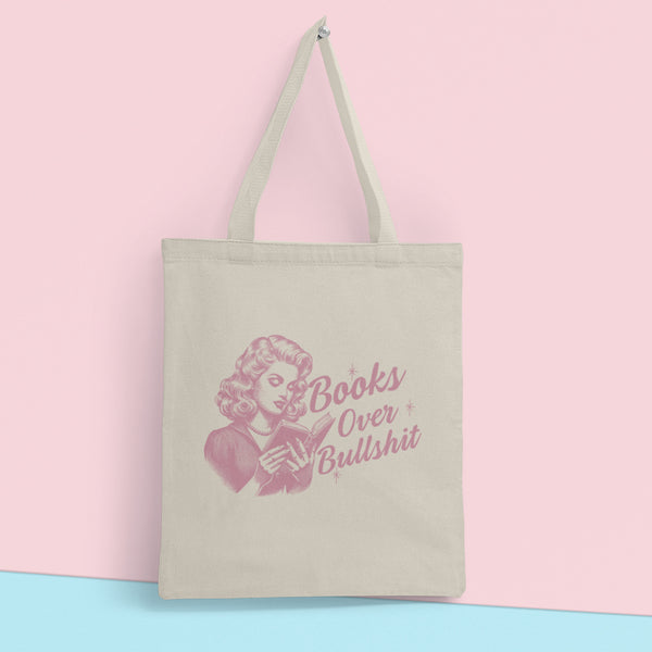 Books Over Bullshit Tote Bag