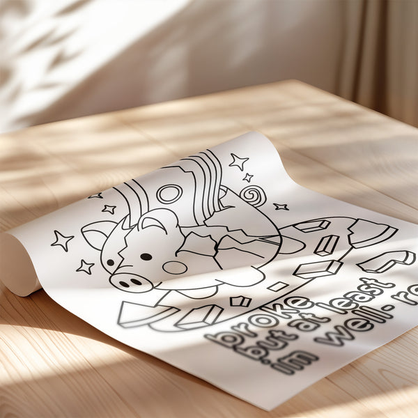 Bookish Coloring Poster Kit 11"x17" - Broke But At Least I'm Well Read