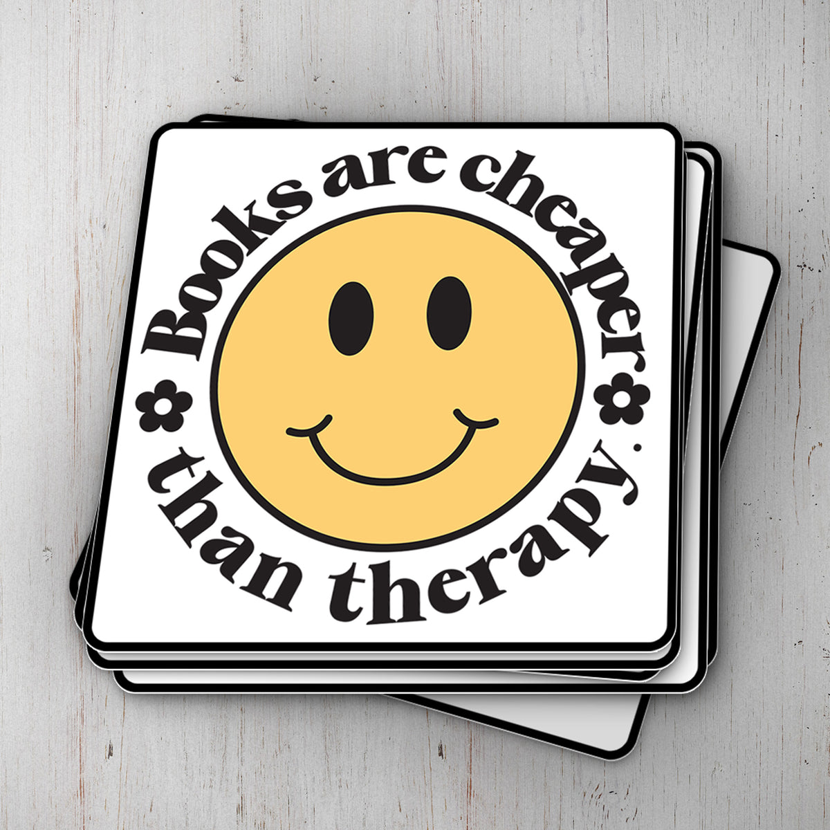 Books Are Cheaper Than Therapy Vinyl Sticker