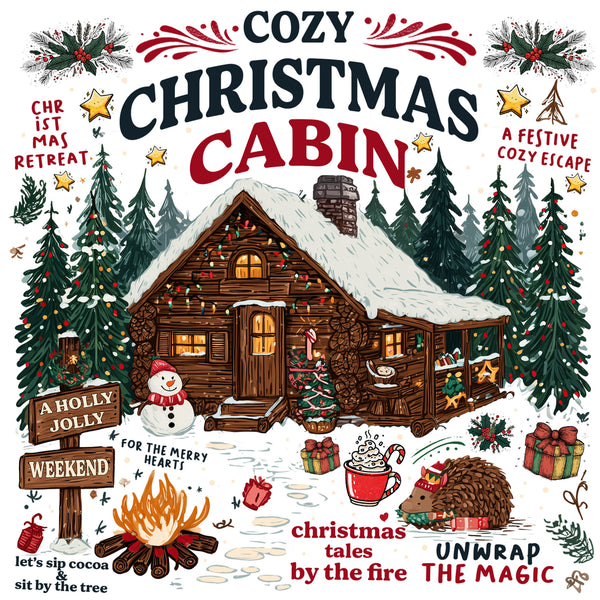 Cozy Christmas Cabin Unisex T-Shirt