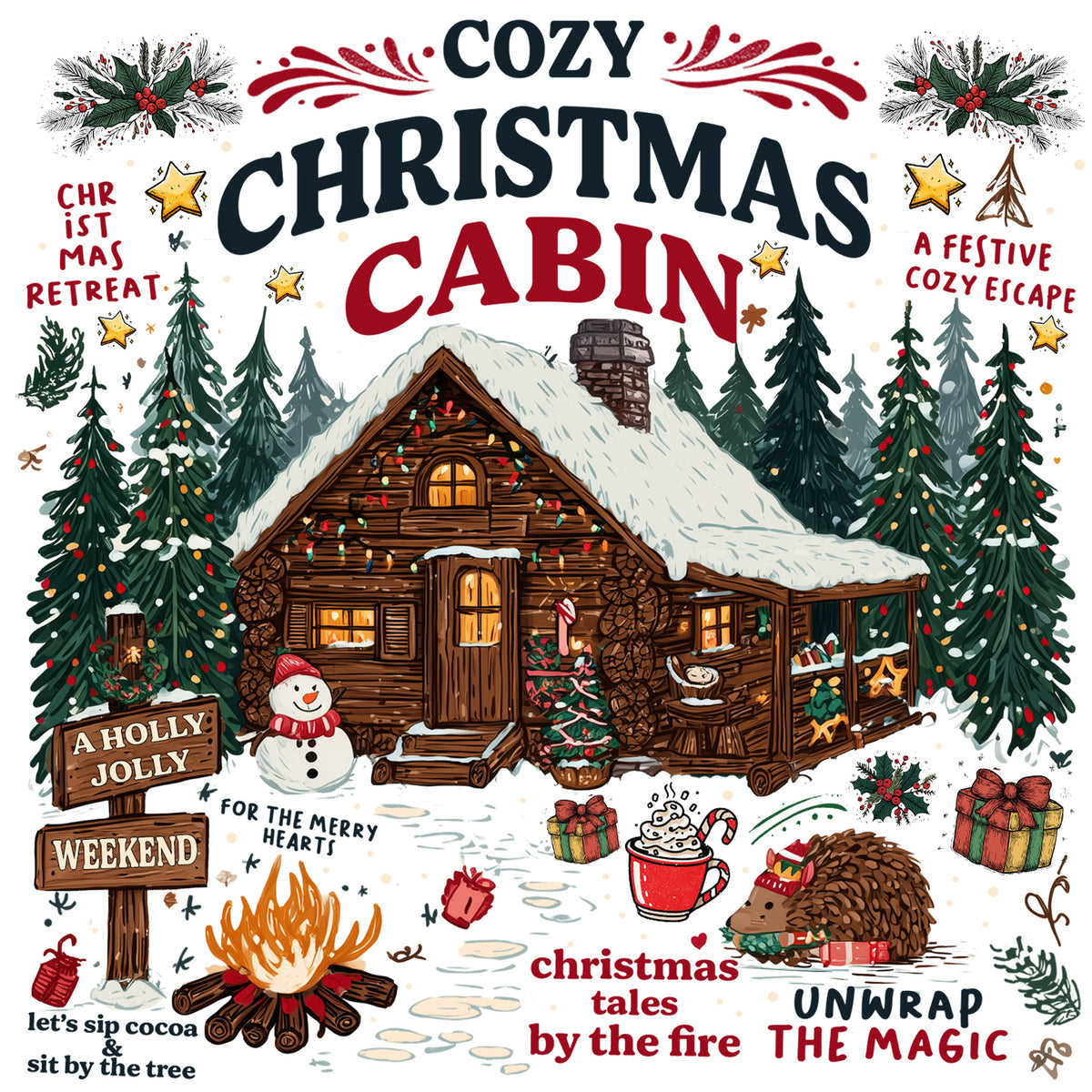 Cozy Christmas Cabin Unisex Sweatshirt