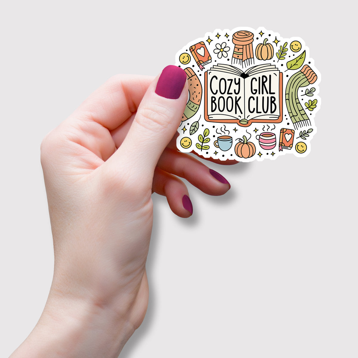 Cozy Girl Book Club Vinyl Sticker