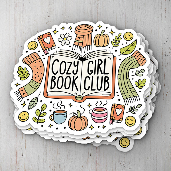 Cozy Girl Book Club Vinyl Sticker