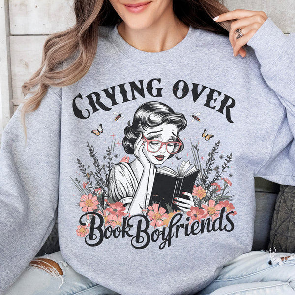 Floral Crying Over Book Boyfriends Unisex Sweatshirt