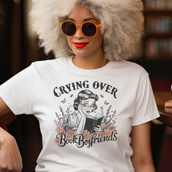 Floral Crying Over Book Boyfriends Unisex T-Shirt