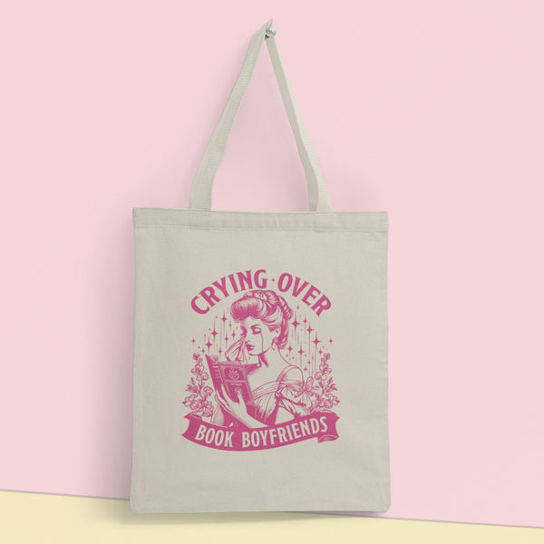 Crying Over Book Boyfriends Tote Bag