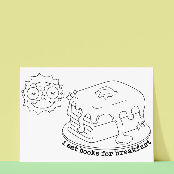 Bookish Coloring Poster Kit 11"x17" - I Eat Books For Breakfast