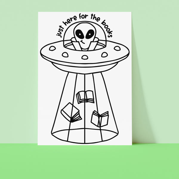 Bookish Coloring Poster Kit 11"x17" - Just Here For The Books