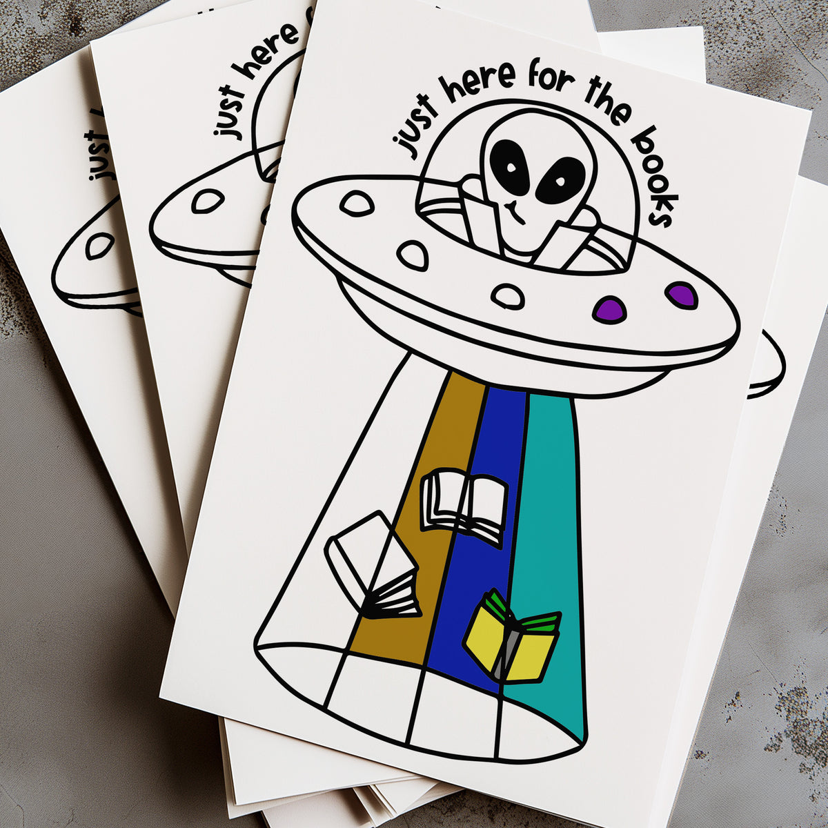Bookish Coloring Poster Kit 11"x17" - Just Here For The Books