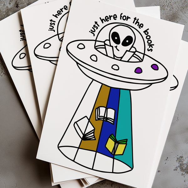 Bookish Coloring Poster Kit 11"x17" - Just Here For The Books