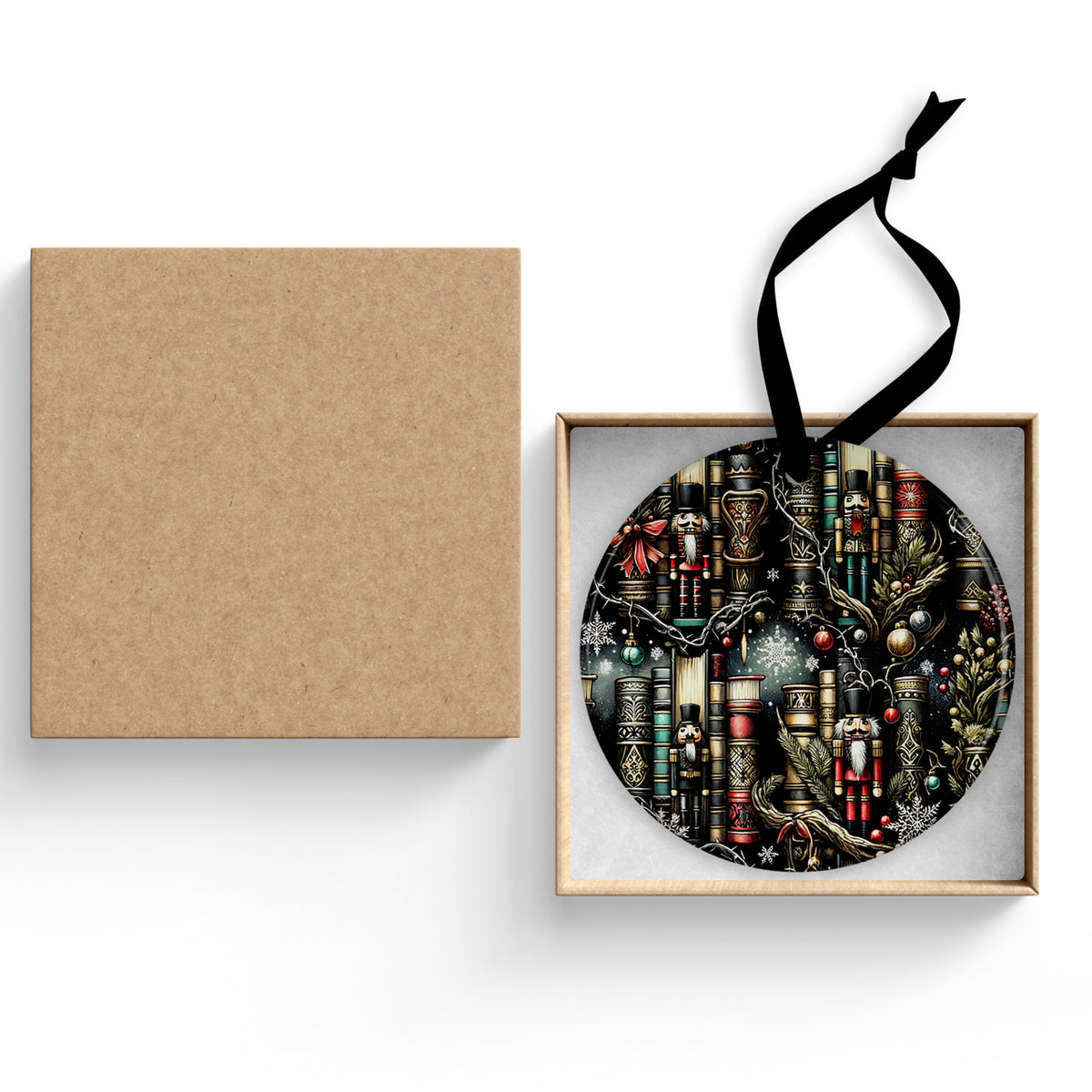 Nutcracker Bookshelf Ceramic Ornament