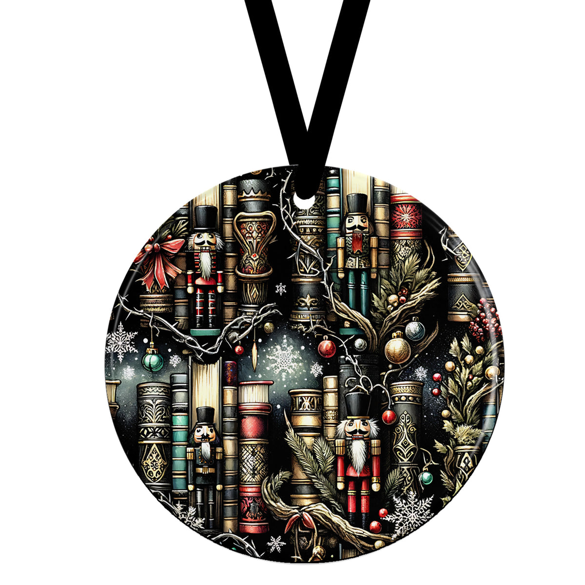 Nutcracker Bookshelf Ceramic Ornament