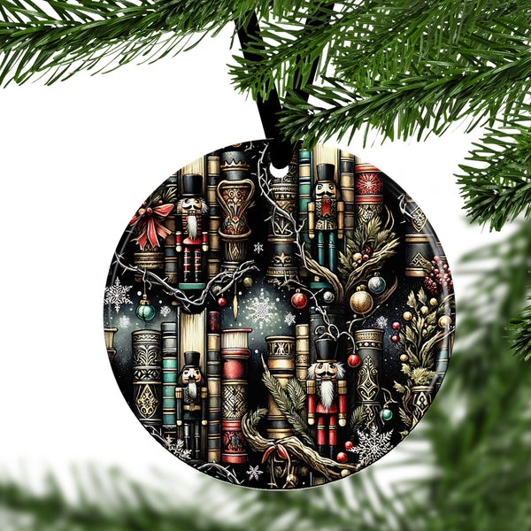 Nutcracker Bookshelf Ceramic Ornament