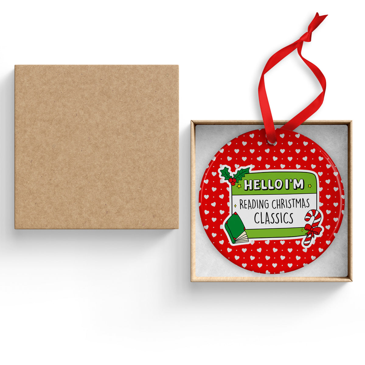 Reading Christmas Classics Ceramic Ornament