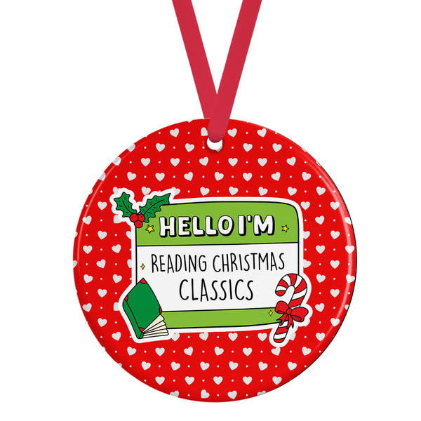 Reading Christmas Classics Ceramic Ornament