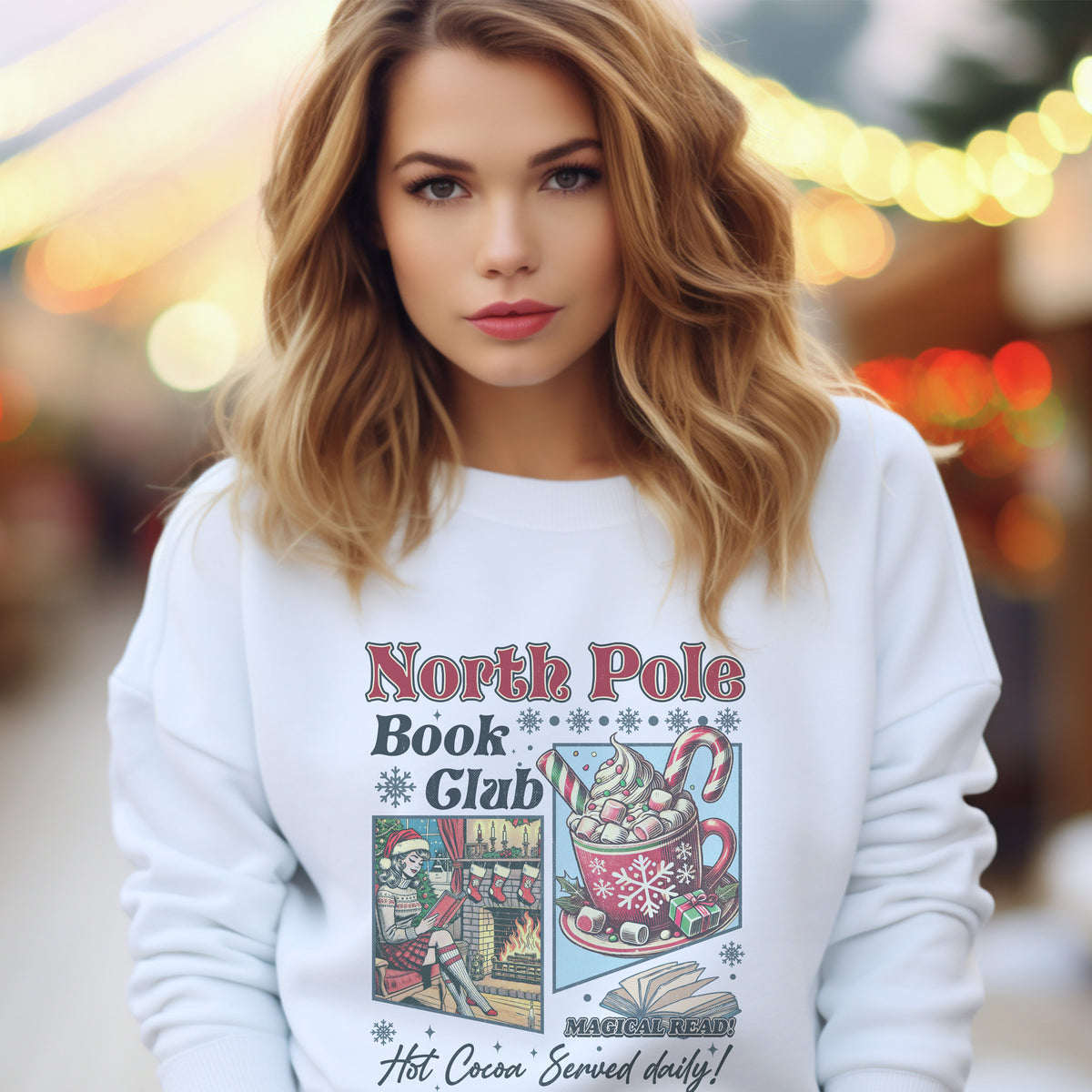 Retro North Pole Book Club Unisex Sweatshirt