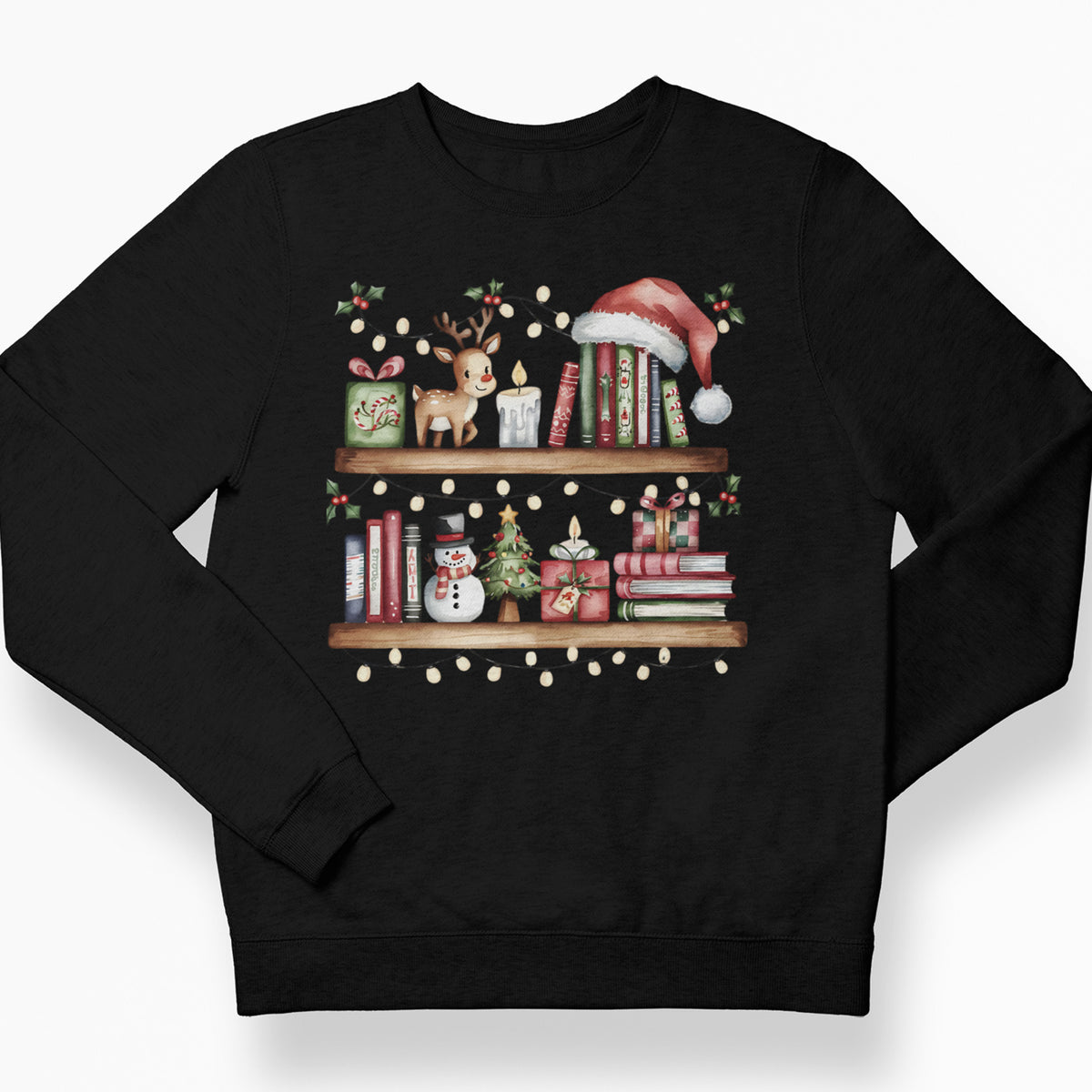 Christmas Bookshelf Unisex Sweatshirt