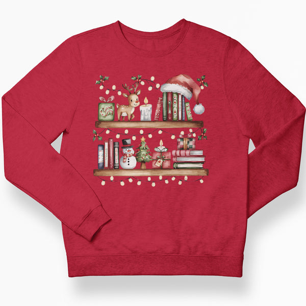 Christmas Bookshelf Unisex Sweatshirt