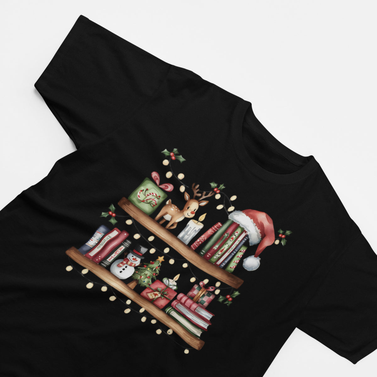 Christmas Bookshelf Unisex T-Shirt