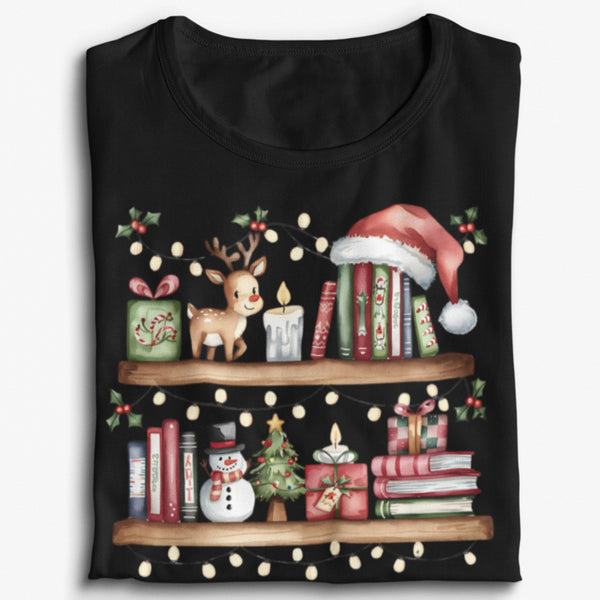 Christmas Bookshelf Unisex T-Shirt