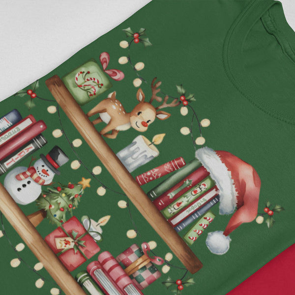 Christmas Bookshelf Unisex T-Shirt